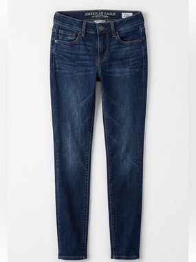 American Eagle Super Stretch Skinny Jeans Dark Indigo Wash Denim Women’s 2